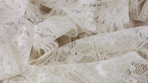 Elegant White Lace Fabric Close Up