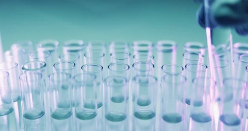 Laboratory Experiment: Liquid Poured into Test Tubes