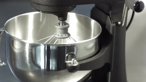 Stand Mixer with Stainless Steel Bowl Mixing Ingredients
