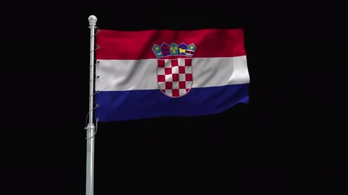 Croatia National Flag Waving Seamless Loop
