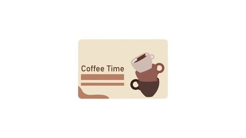Flat Design Coffee Time Card Animation