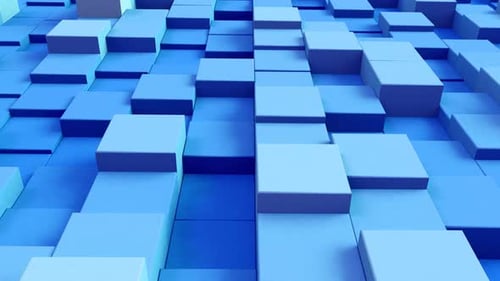 Abstract 3D Cube Geometric Background Blue