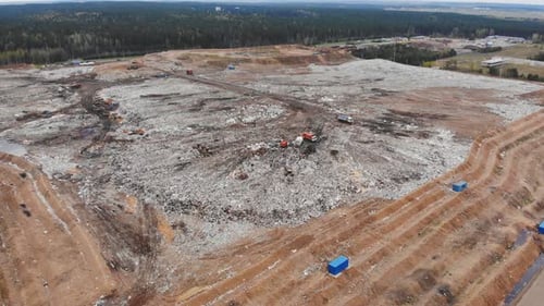 Large Landfill Near the Metropolis View From the Drone