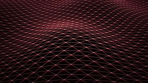 Looped background with abstract glowing field made of shiny golden lines