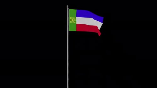 Realistic 3D Khakassia Flag Waving Loop Animation