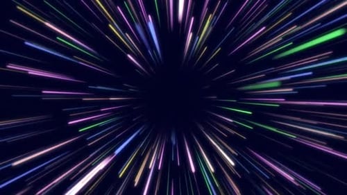 Vibrant light streaks forming tunnel effect
