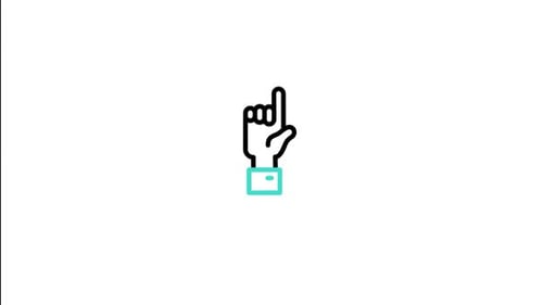 Animated Flat Design Hand Pointing Up Icon