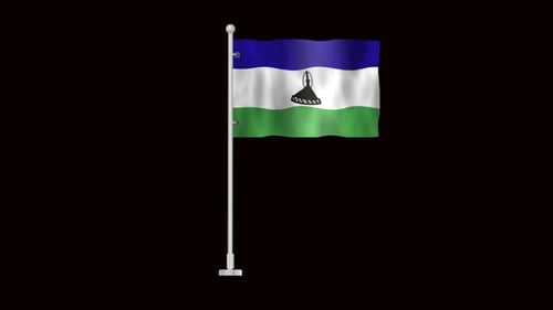 Drapeau du Lesotho agitant