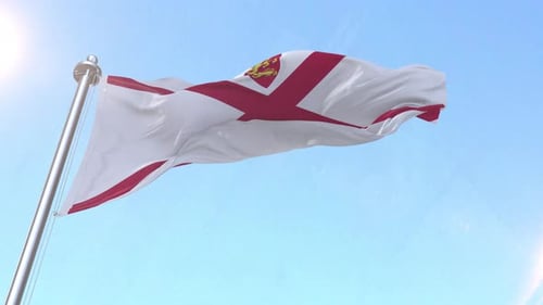 Jersey Flag Waving In The Sky
