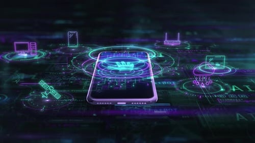 Animation About Cloud Technologies in a Smartphone