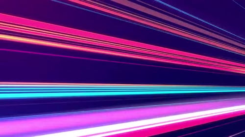 Futuristic Neon Light Streaks Speed Background Animation