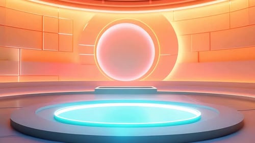 Futuristic Neon Glowing Virtual Stage Background