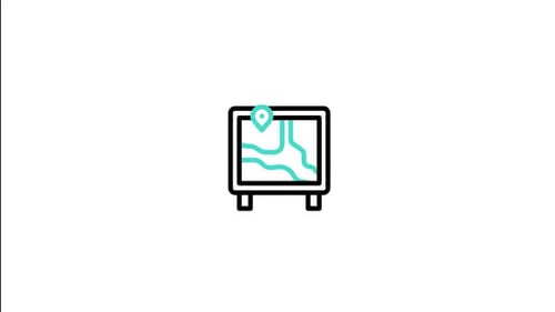 Minimalist Location Pin and Map Line Art Animation