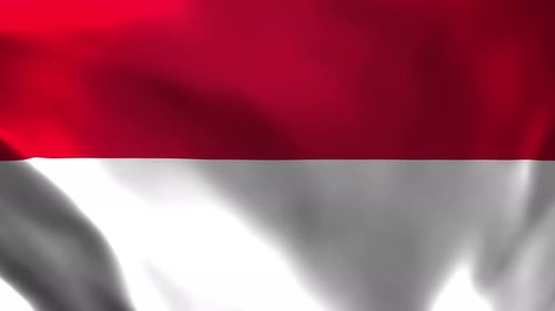 Realistic Red and White Waving Flag Background