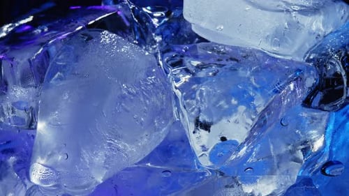 Abstract Icy Symphony Closeup View of Glistening Ice Cubes on Background
