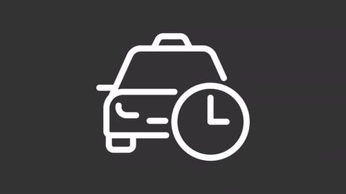 Taxi waiting time ui icon white line animation