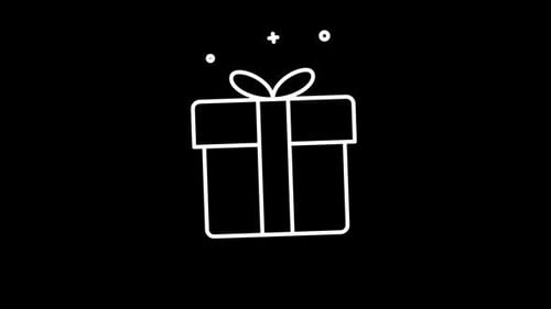 Flat Design Gift Box Outline Reveal Animation