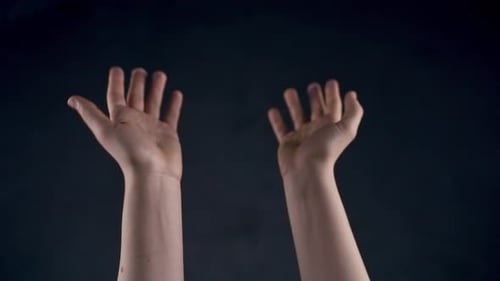 Hand Touch Metaverse Technology Futuristic Digital Connection Closeup. Professional Arms Travelli...