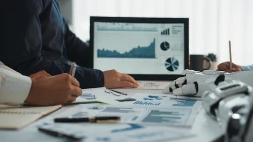 AI-powered assistant analyzing sales reports, helping professionals refine corporate decision-making