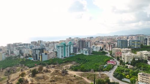 Aerial View Final Construction Phase of a Residential Complex on the Mediterranean