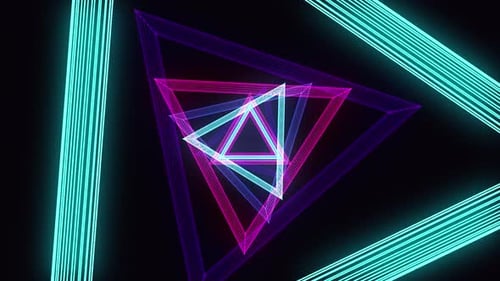 Fond de néons triangulaires