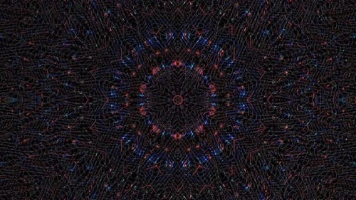 Abstract background moving stripes and flashing with shining light dots. Animation with circles