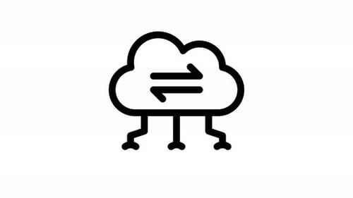 cloud storage line icon animation