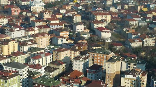 Arial View of Istanbul Asian Side Urban Building Blocks