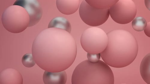 Smooth Pink and Silver Floating Spheres Animation