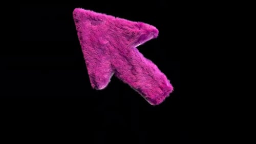 Rotating Furry Pink Computer Mouse Cursor 3D Animation