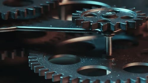 Rotating Gears Mechanism Technology Engineering