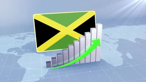 Jamaica Economic Growth Bar Chart Graph Rising Green Arrow