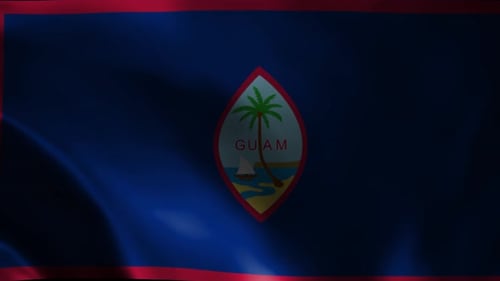 Realistic Waving Flag of Guam National Symbol