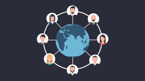 Global Village Concept Connecting People Around the World
