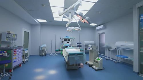 View of surgery room with special medical equipment