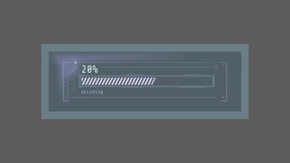HUD Loading Element Frame with Decoding Progress Bar, Overlays Motion ...
