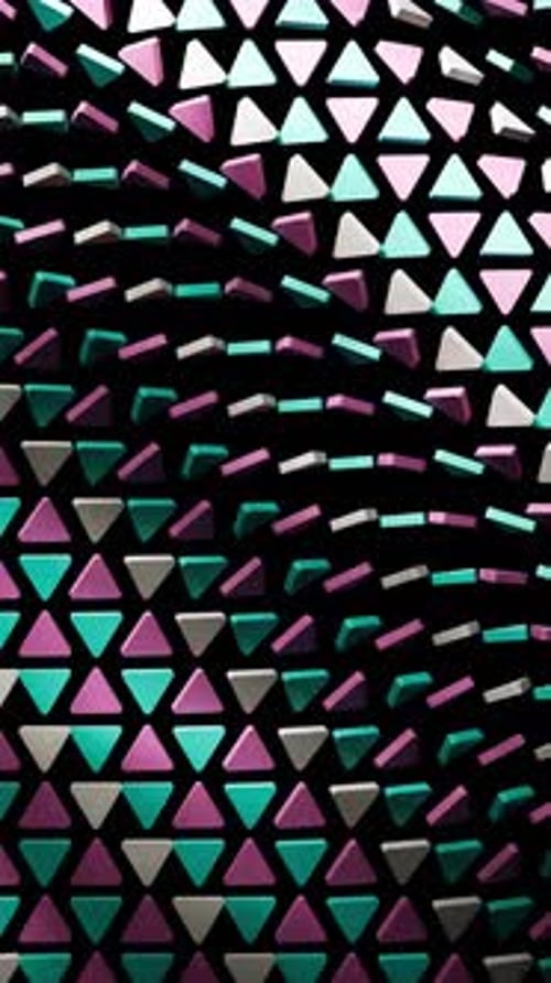 Pink And Green Kinetic Abstract Triangles Background