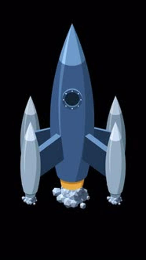 Cartoon Space Rocket Launching Animation