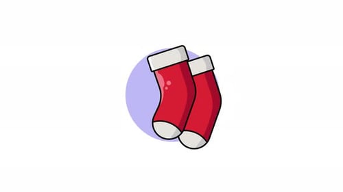 santa socks icon animation motion graphic illustration design video