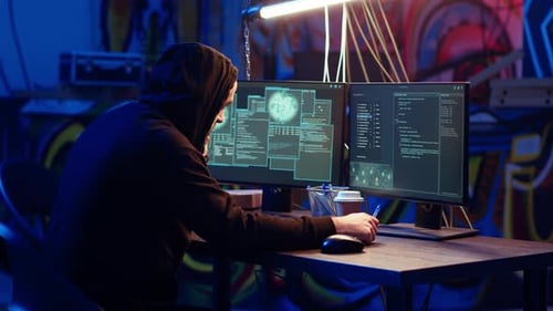 Young Adult Working with Computers