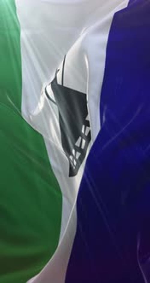 Realistic Waving Lesotho Flag for Vertical Video