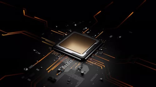 Quantum Glow Circuitry: animación del despertar de la IA