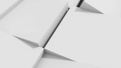 White Geometric Blocks Abstract Modern Background Reveal