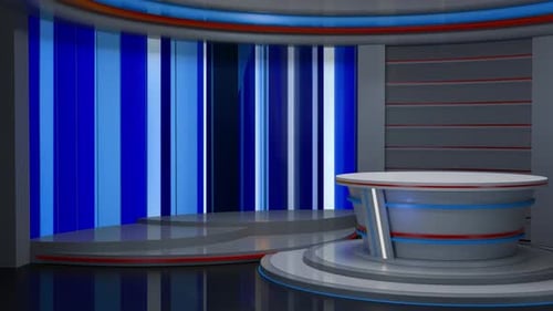 3D Virtual News Studio Hintergrund Loop V003