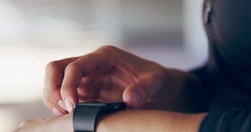Close Up of Person Using Smart Watch