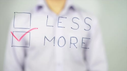 Selecting Less Option, Hand Drawing Checkmark