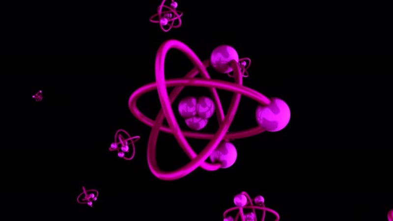 Animated 3D Model of an Atom with Orbiting Electrons, Backgrounds ...