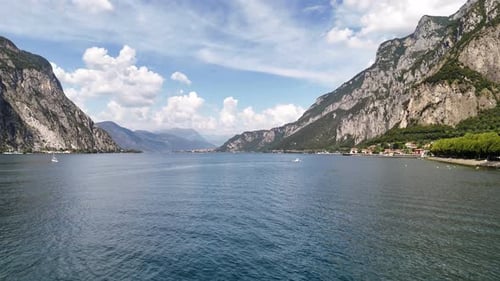 Aerial view of Lake Como in Lombardy, Italy