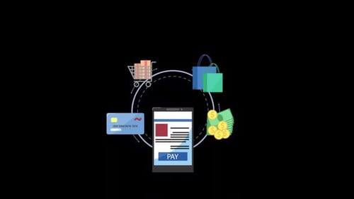 2D Online Payment Animation Alpha Channel