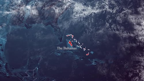 Animated Global Map Zoom to The Bahamas Locator